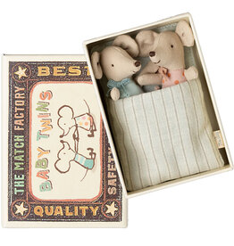 Maileg Maileg twin mice in a matchbox with bedding