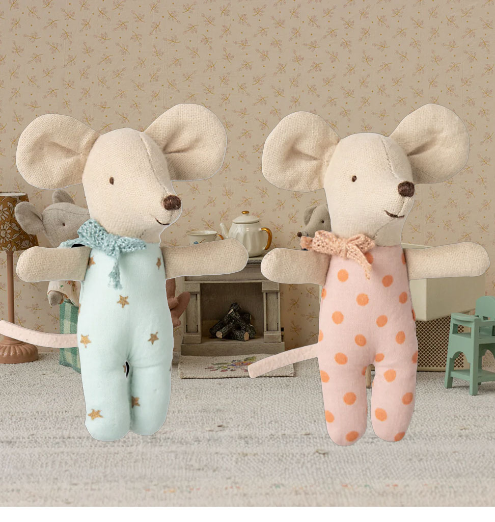 Maileg Maileg twin mice in matchbox with bedding / collection 2025