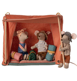 Maileg Maileg Happy camper tent for the mice / orange / 2025 collection
