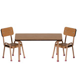 Maileg Maileg set table with two chairs for the mice / dark powder