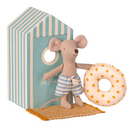 Maileg Maileg beach mouse little brother with beach hut and accessories