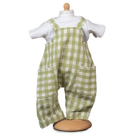 Mamamemo doll clothes & accessories Mamamemo geruite tuinbroek met wit t-shirt
