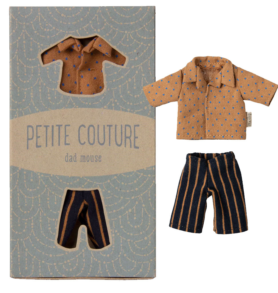 Maileg Maileg kledingset vader muis / overhemd en gestreepte broek