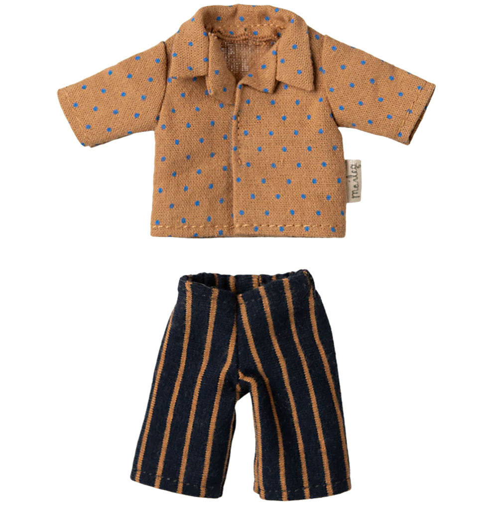 Maileg Maileg kledingset vader muis / overhemd en gestreepte broek