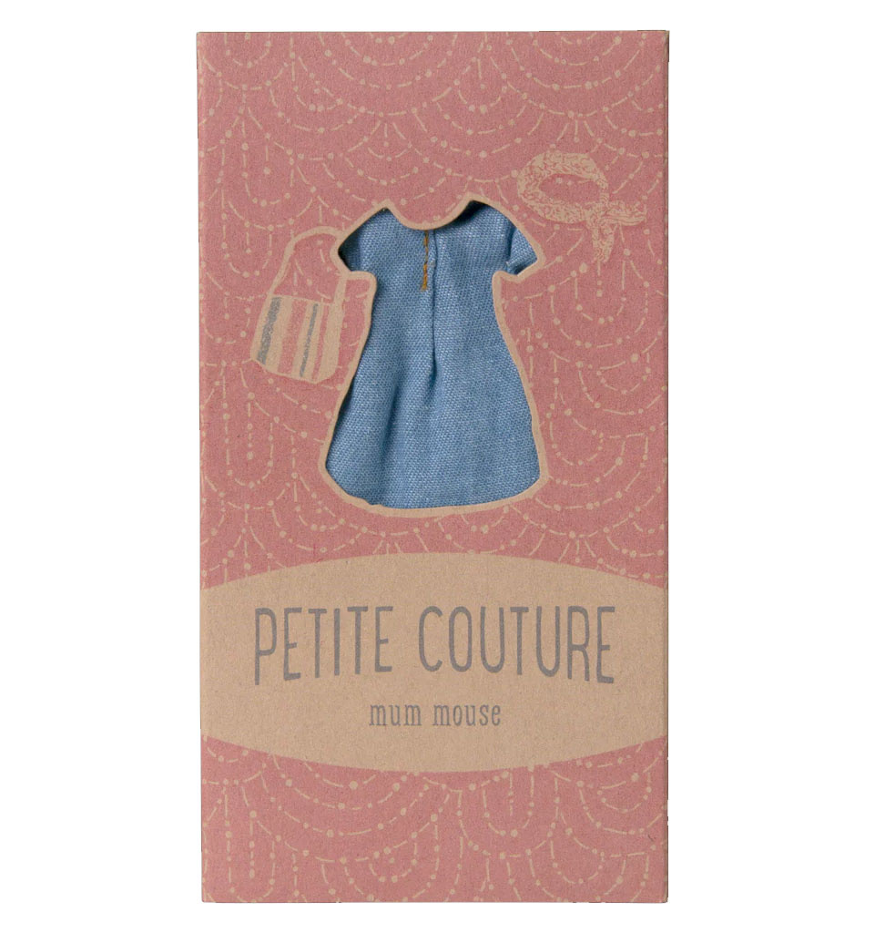 Maileg Maileg Mother Mouse clothing set / denim dress + bag + headband