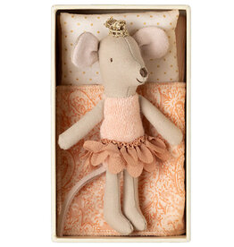 Maileg Maileg Kleine Schwester Mausprinzessin in Streichholzschachtel mit Bettwäsche / Kollektion 2025