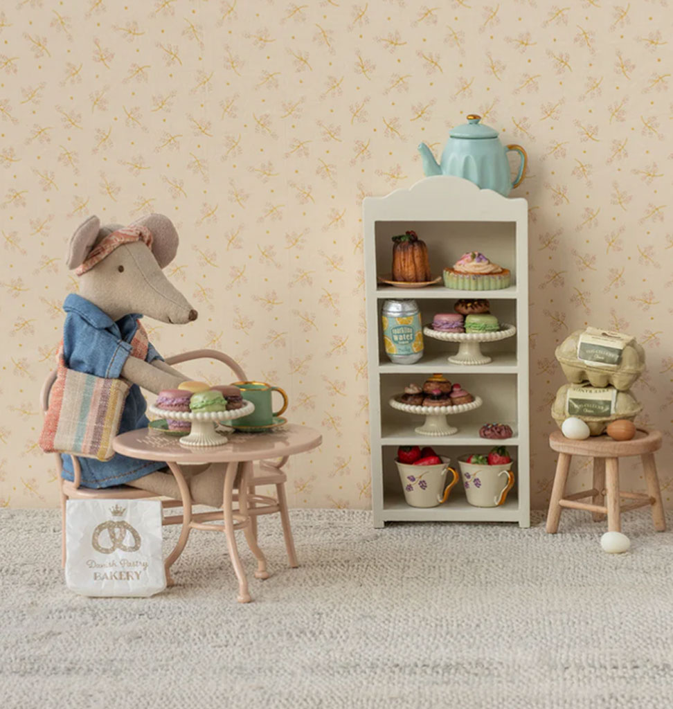 Maileg Maileg café set for the mice / pale pink / table with bench