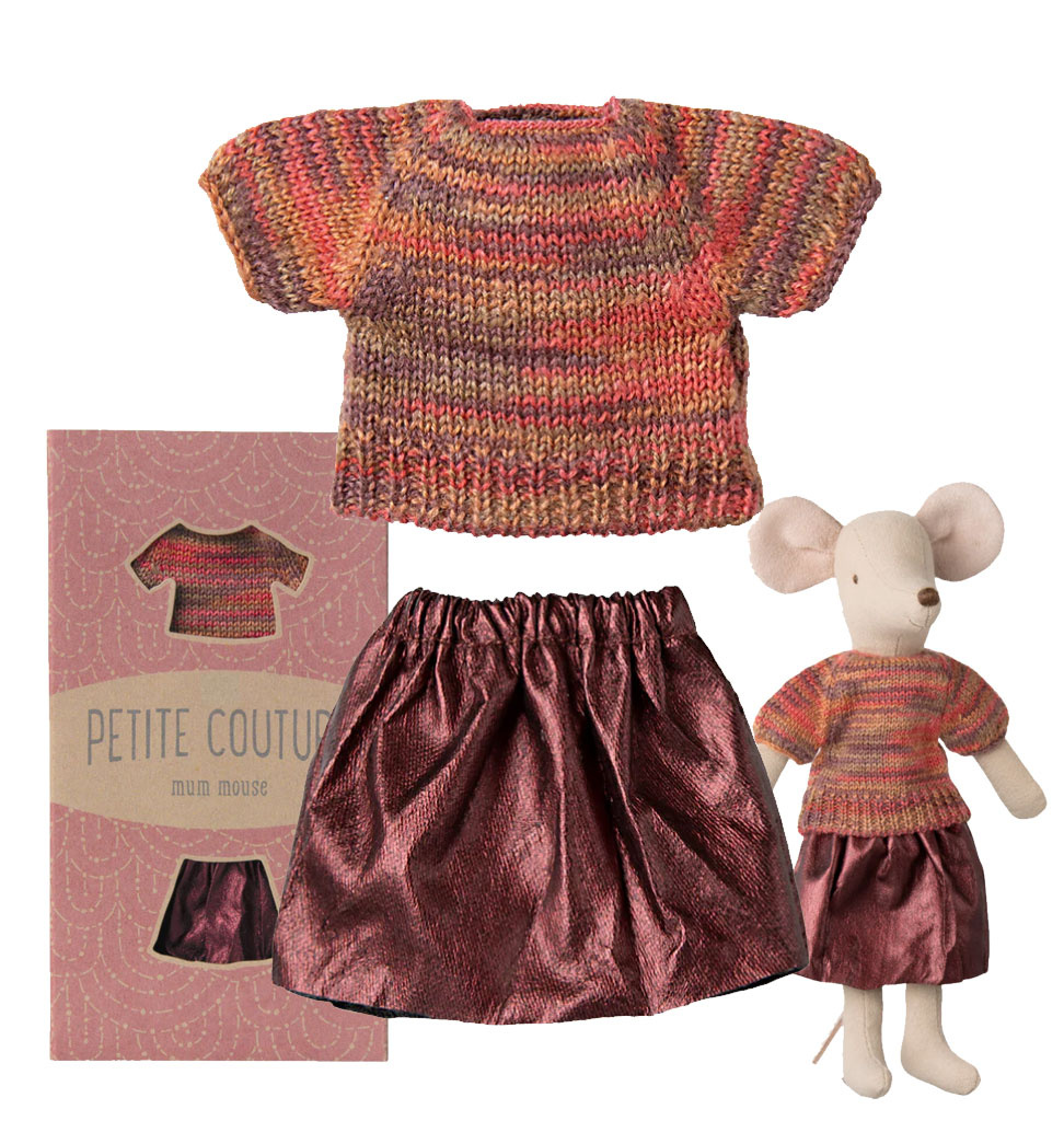Maileg Maileg Petite Couture Mutter-Maus-Kleidungsset / Rock und Oberteil