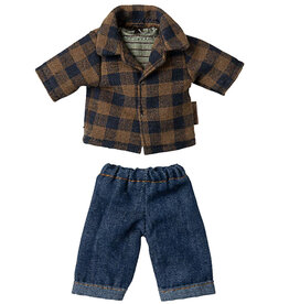 Maileg Maileg kledingset vader muis / geruit overhemd en jeans
