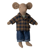 Maileg Maileg kledingset vader muis / geruit overhemd en jeans