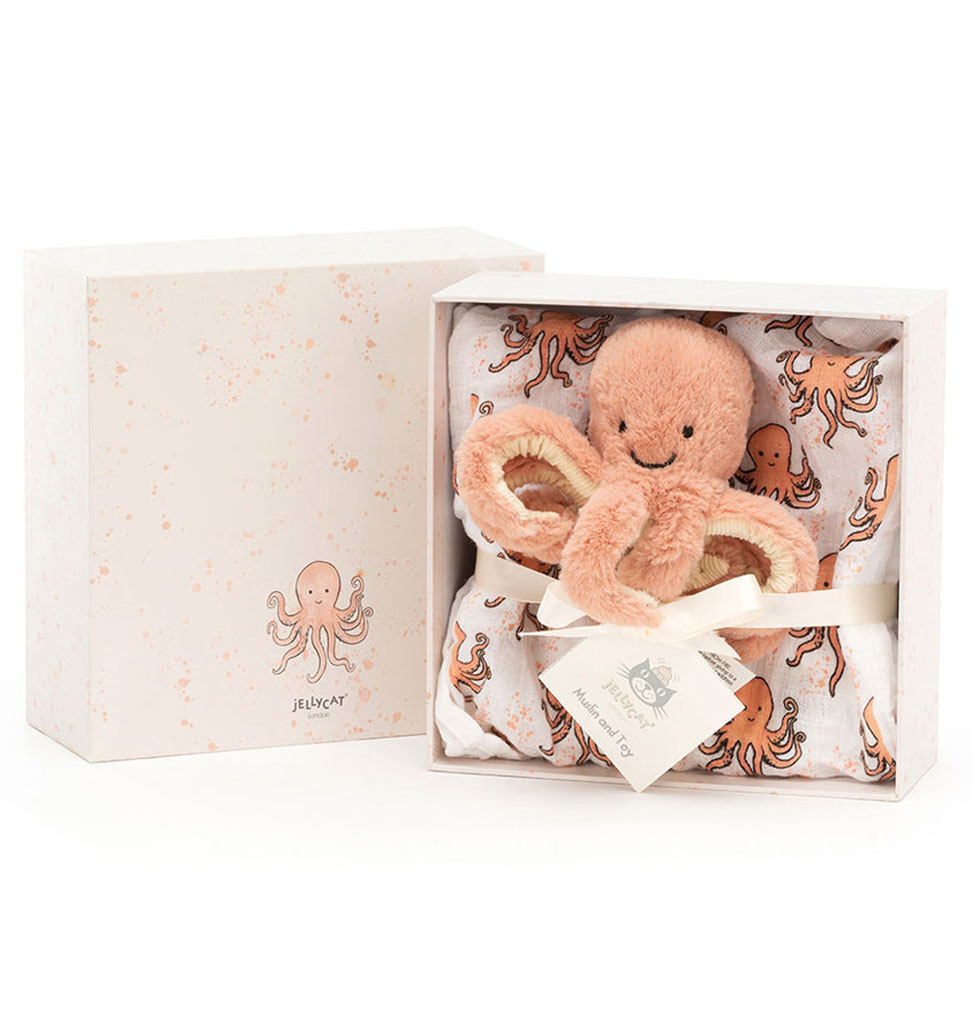 Jellycat knuffels Jellycat Odell octopus gift set