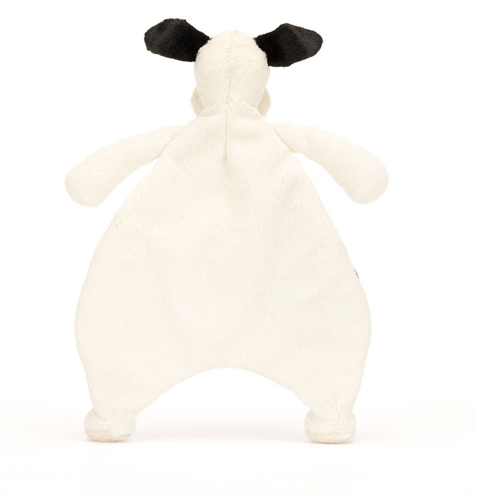 Jellycat knuffels Jellycat Bashful black & cream puppy comforter / knuffeldoekje