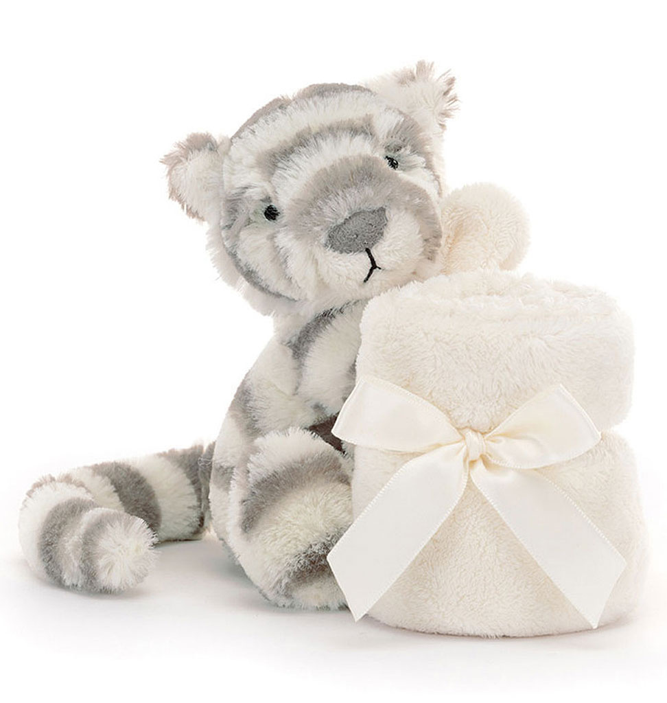 Jellycat knuffels Jellycat knuffeldoekje Bashful  sneeuwtijger