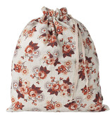 Maileg Maileg tas / twee keer gymtas / opberzak  plumeria sand/red & rozenprint