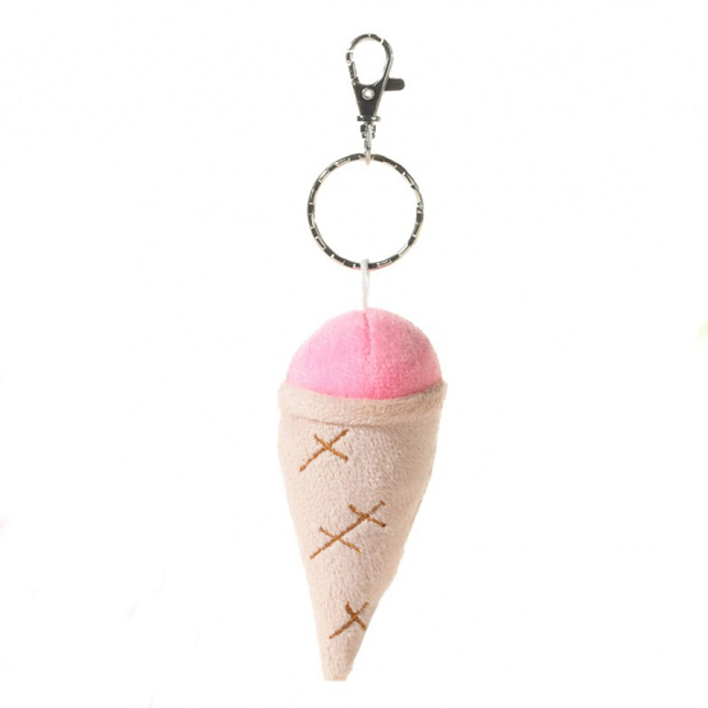 Heunec / recycled pet plush Strawberry ice cream keychain / Heunec