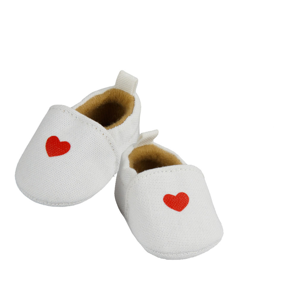 Heless Hausschuhe ohne Absatz mit Herzmotiv / geeignet für Amigas-Puppen