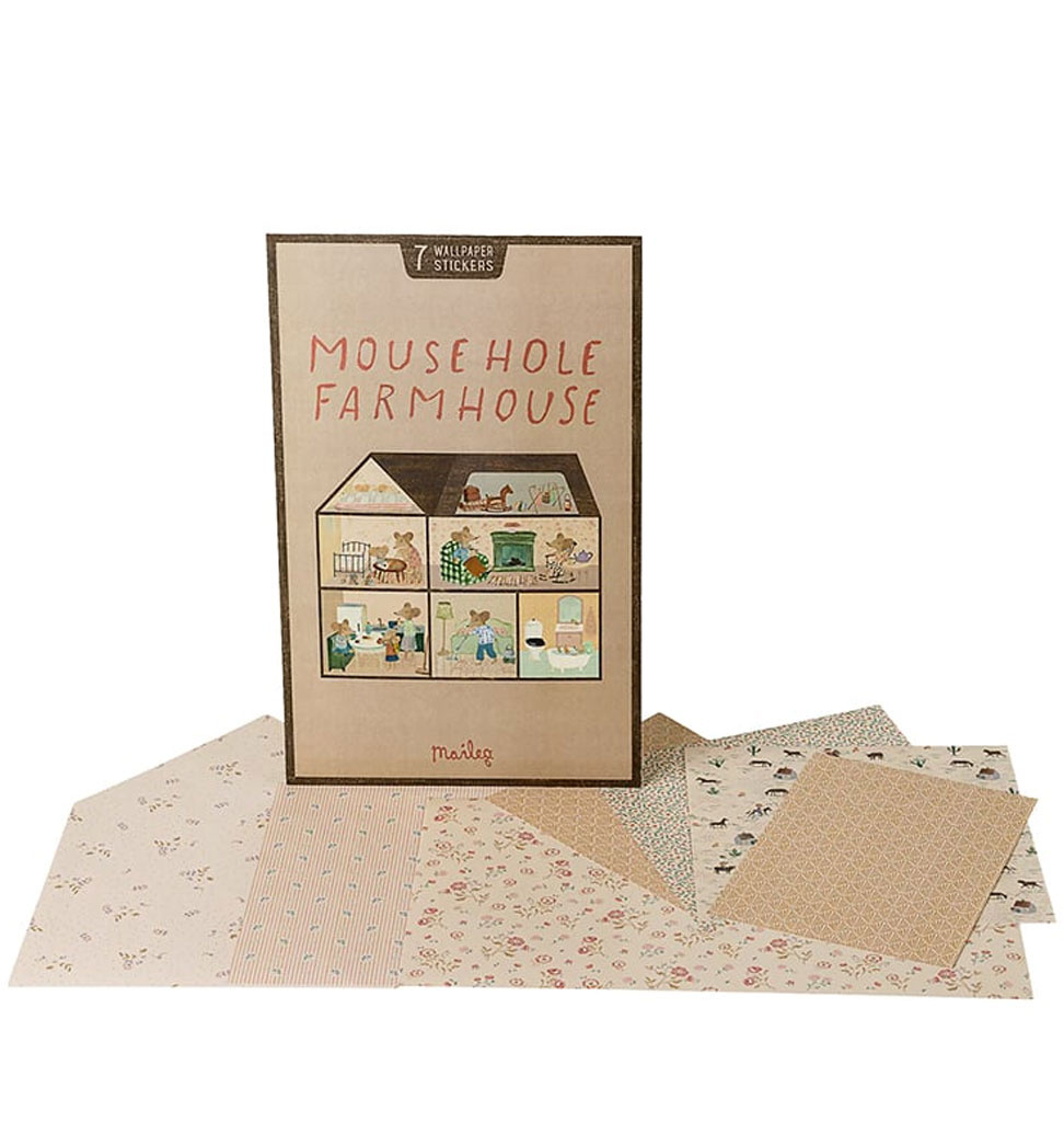 Maileg Maileg Mauseloch Bauernhaus / 7 x Tapetenaufkleber