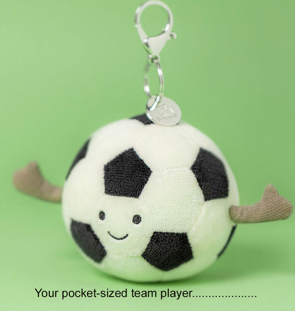 Jellycat knuffels Jellycat Amuseables sports  football charm / sleutelhanger