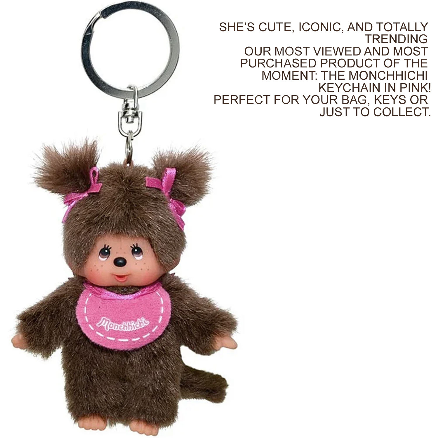 Monchhichi sleutelhanger meisje / roze