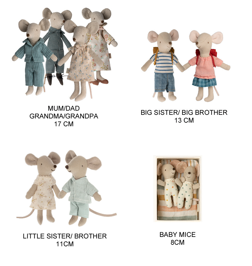 Maileg Maileg little brother cowboy mouse on rocking horse