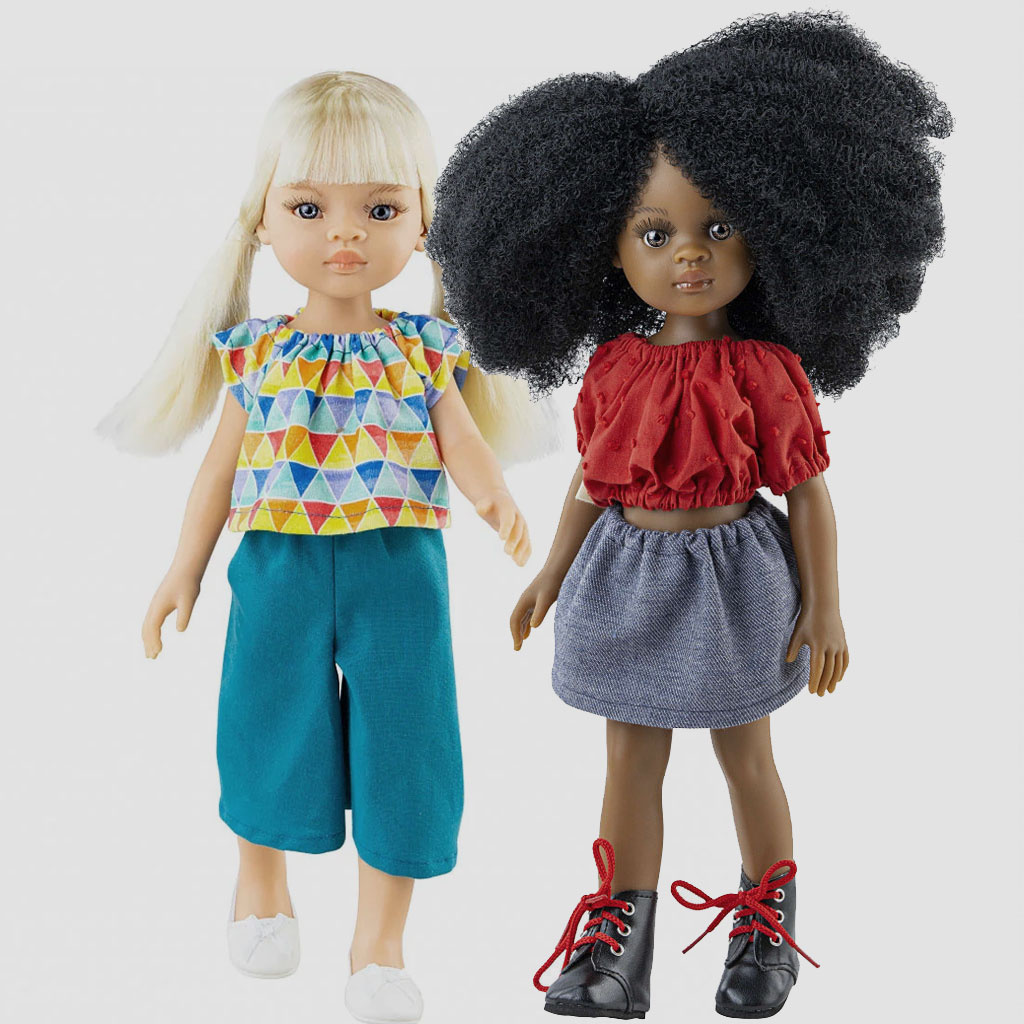 Paola Reina poppen Paola Reina zwarte veterschoenen voor de Las Amigas poppen