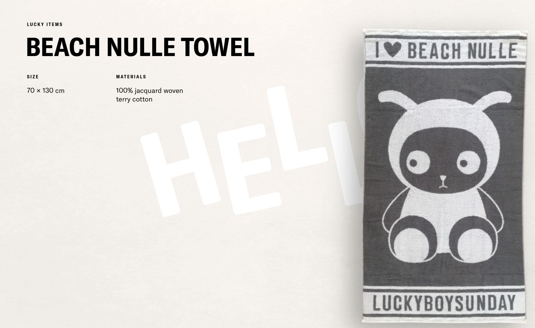 Luckyboysunday Luckyboysunday Badetuch Nulle 70 x 130 cm