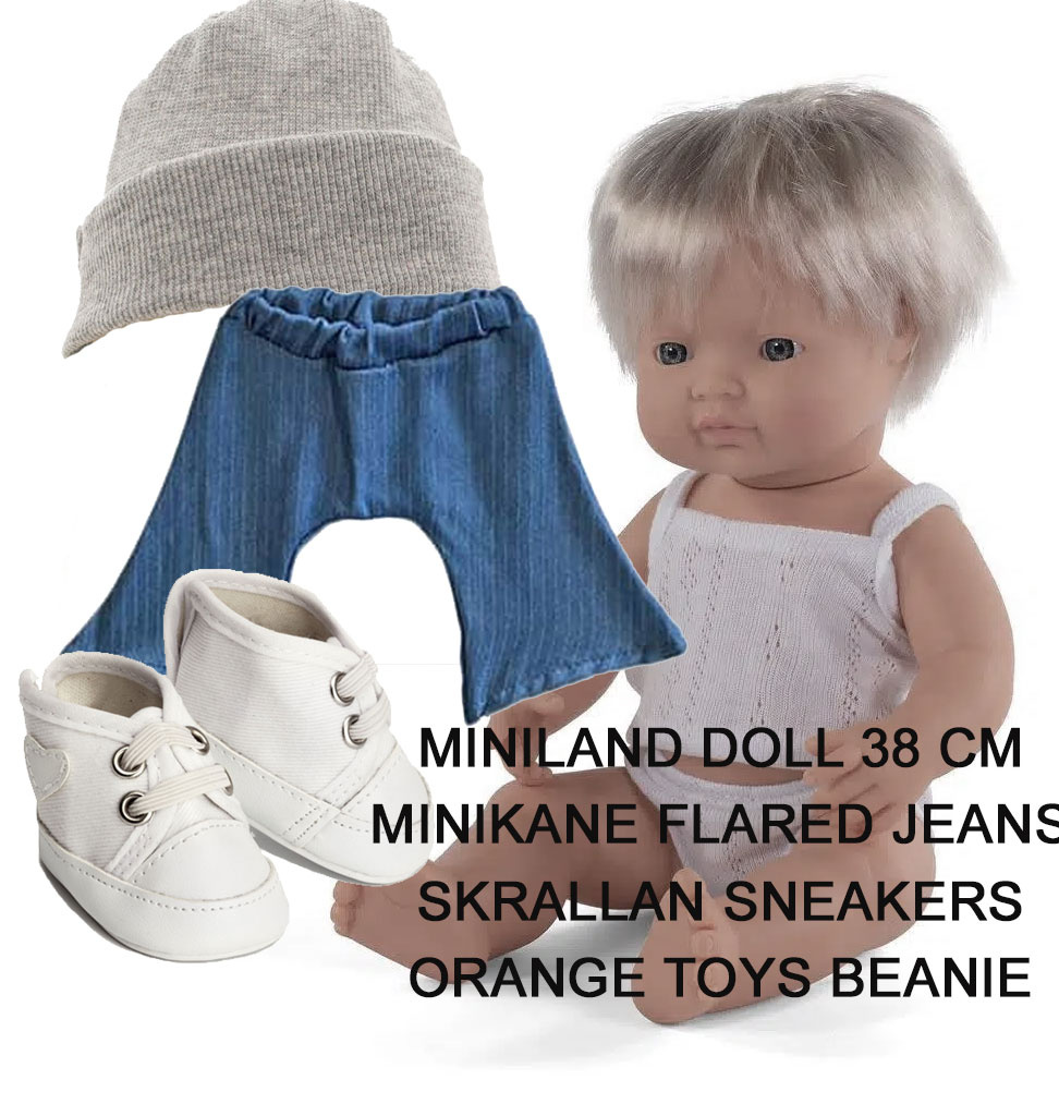 Miniland poppen Miniland 'Styled by Knuffels à la carte' doll  FINN with outfit