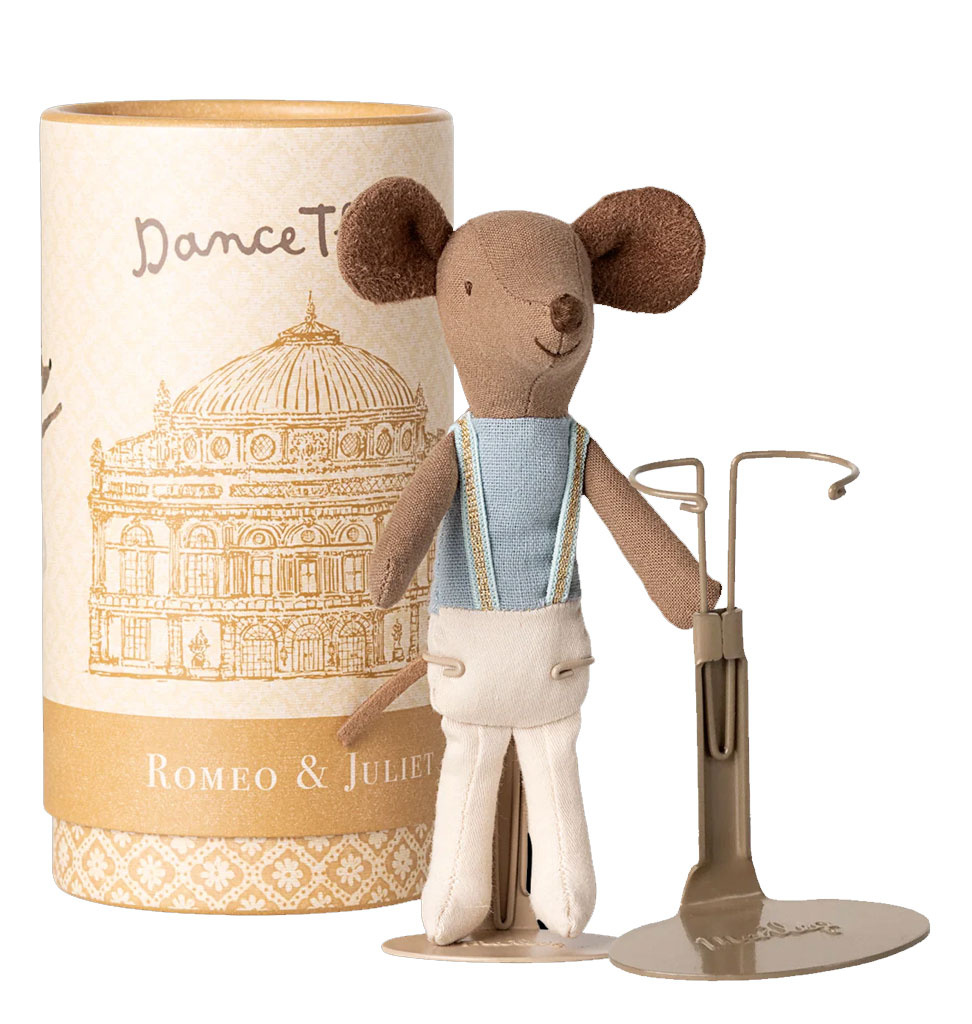 Maileg Maileg balletdanser Big Brother muis met standaard en geschenksdoos