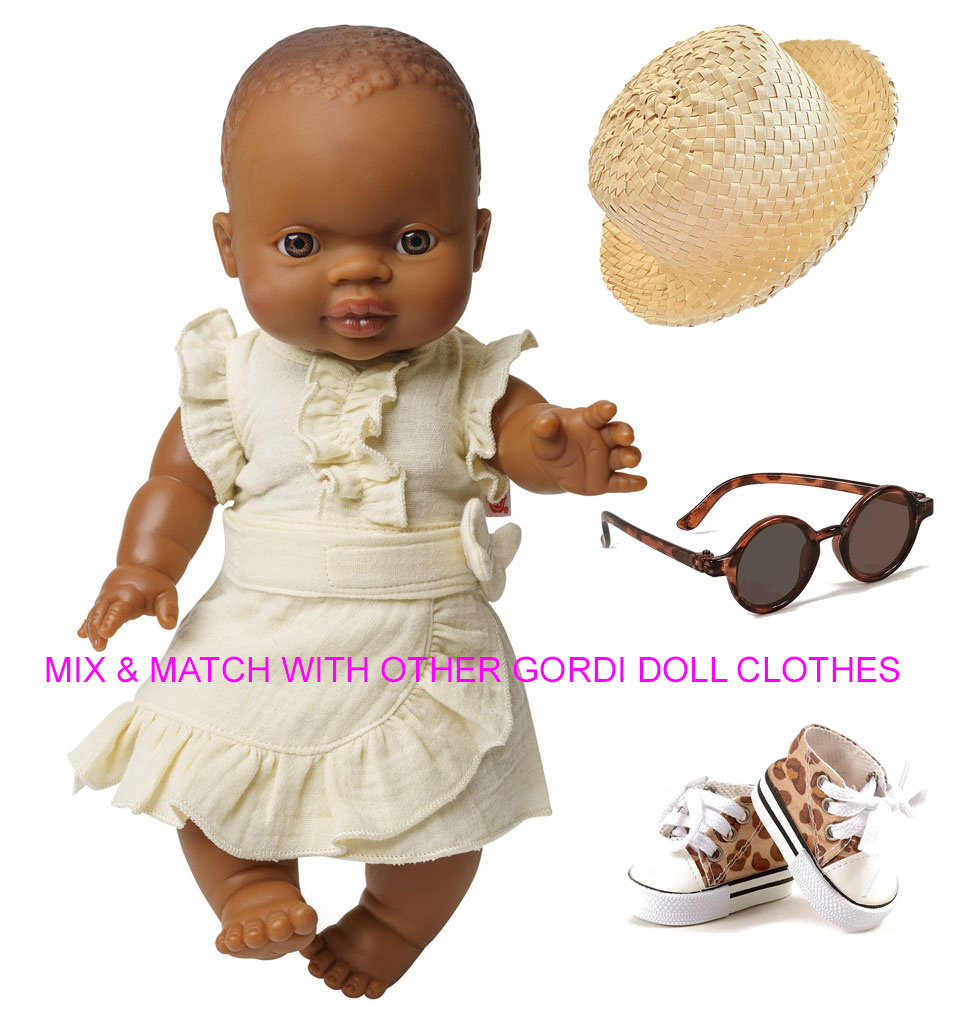 Heless Heless wrap skirt with top for the Gordi dolls / ecru