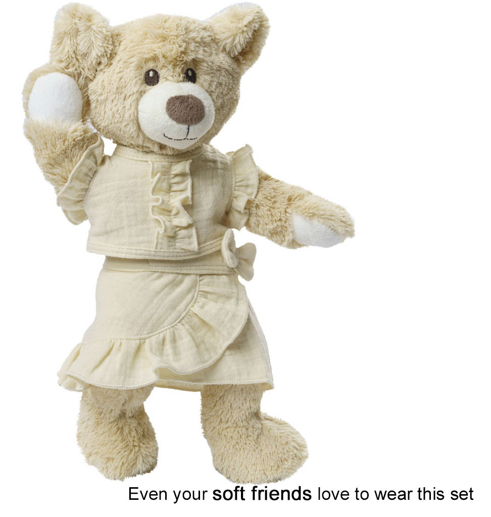 Heless Heless wrap skirt with top for the Gordi dolls / ecru