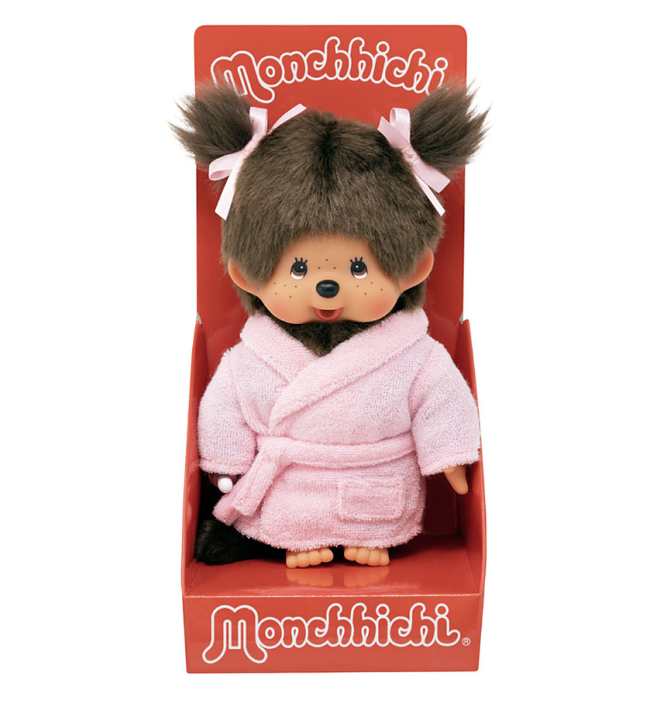 Monchhichi Monchhichi meisje met roze badjas