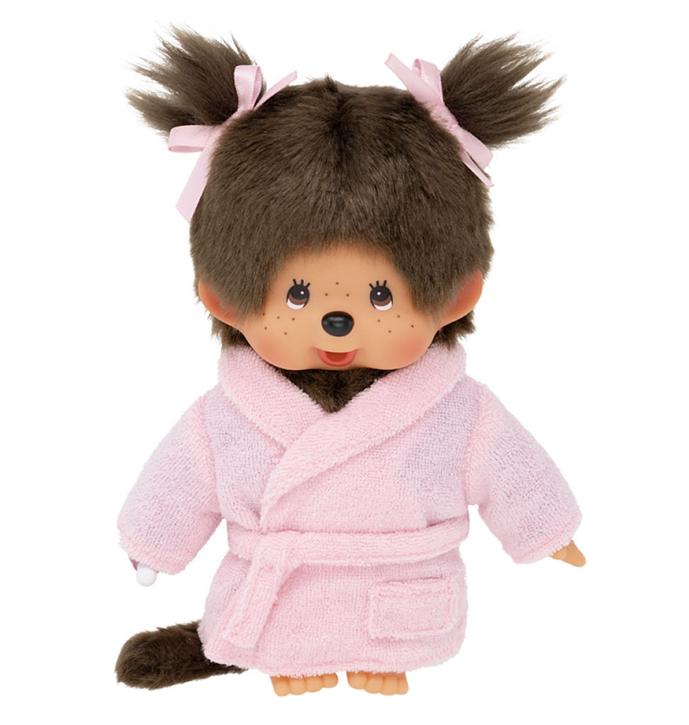 Monchhichi Monchhichi meisje met roze badjas
