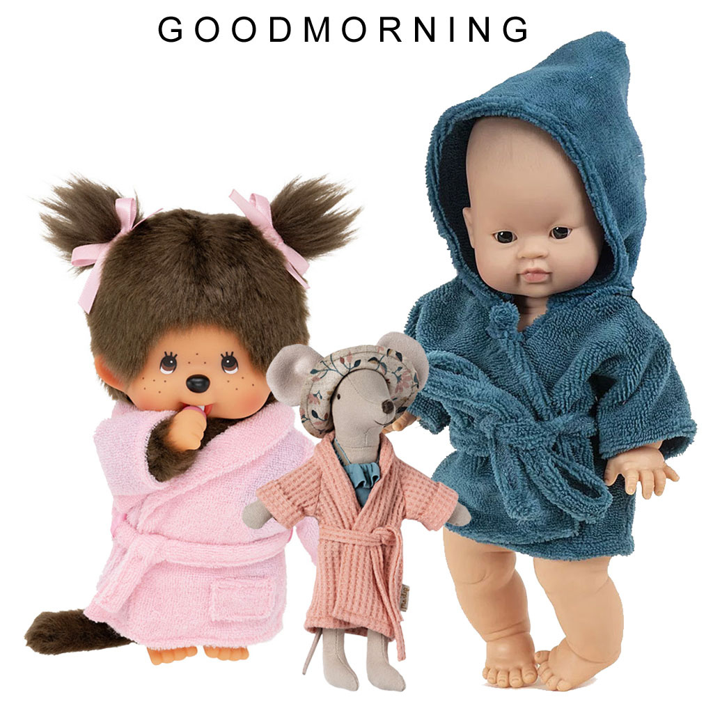 Monchhichi Monchhichi meisje met roze badjas