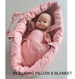 Hollie Puppentragetasche Hollie mit Kissen und Bettdecke / Reisebett pfirsich