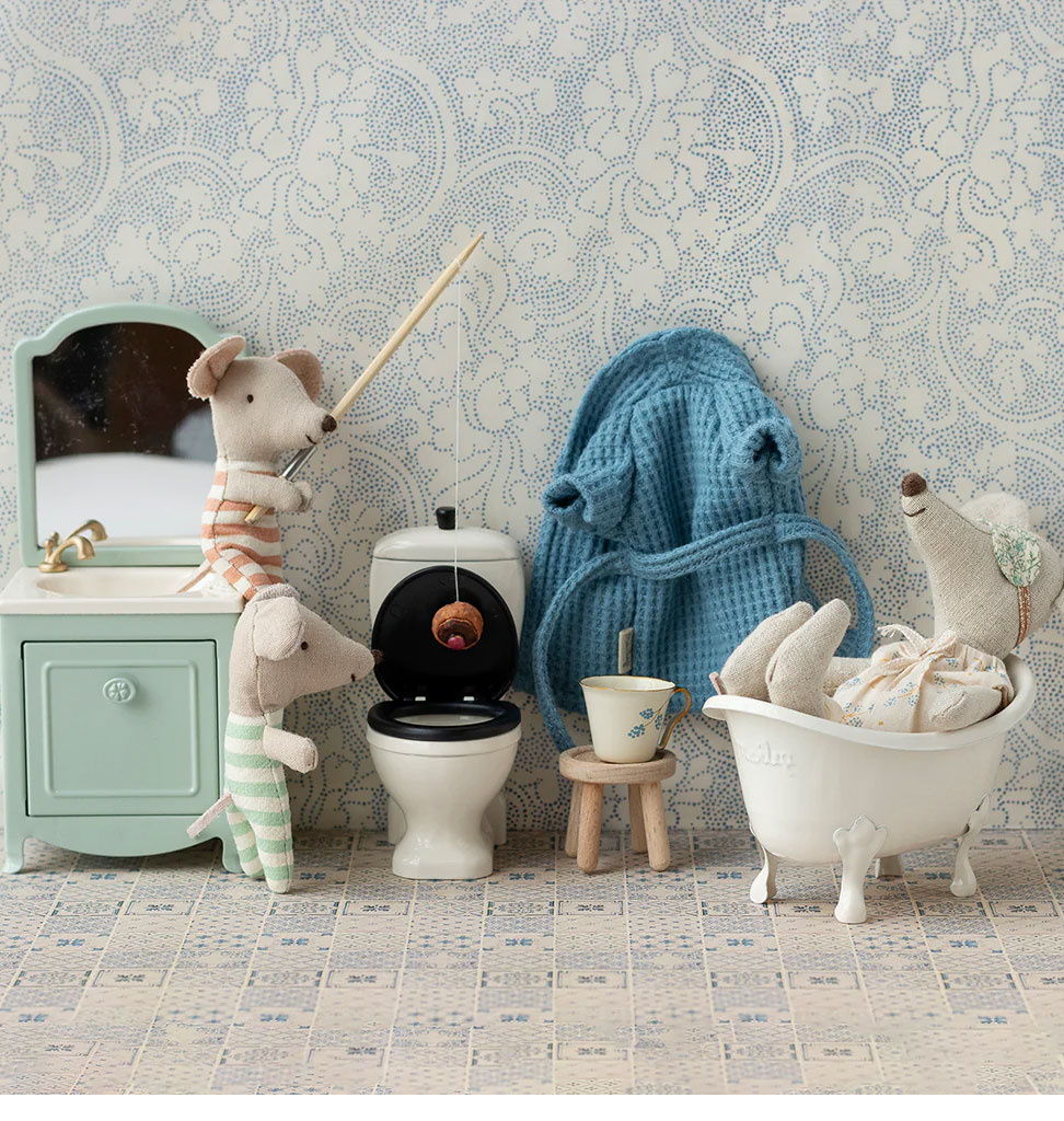 Maileg Maileg Bademantel Vater Maus Dusty Blue