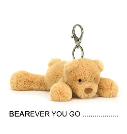 Jellycat knuffels Jellycat Smudge bear bag charm / tassenhanger / sleutelhanger