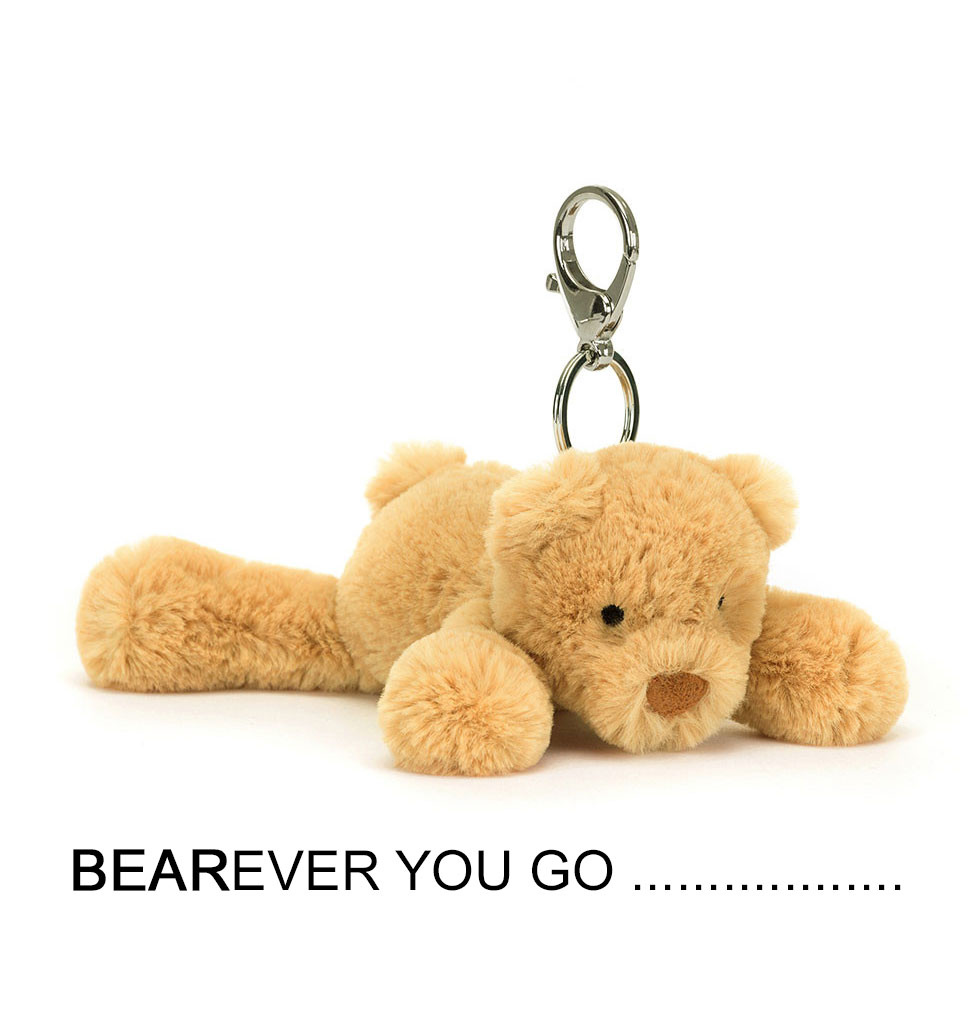 Jellycat knuffels Jellycat Smudge bear bag charm