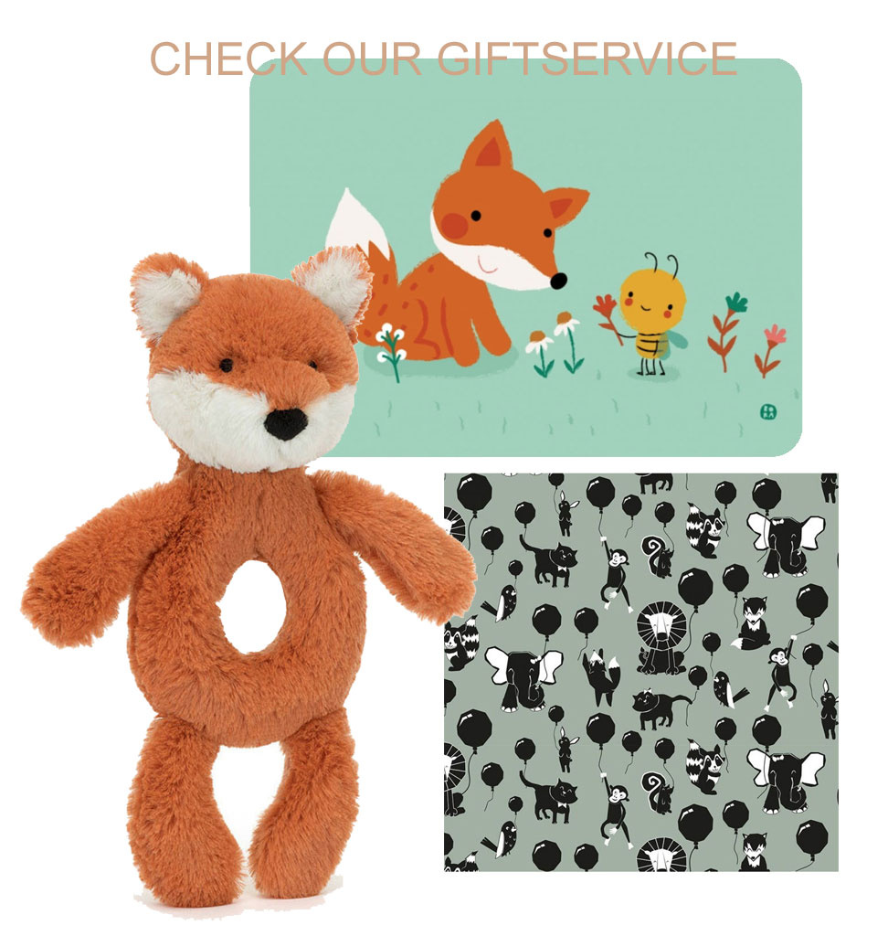 Jellycat knuffels Jellycat Bashful Fox Cub Ring Rattle
