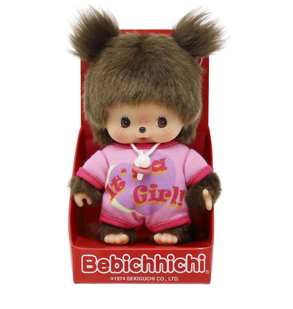 Monchhichi Monchhichi 'bebichhichi' meisje met rompertje en speentje