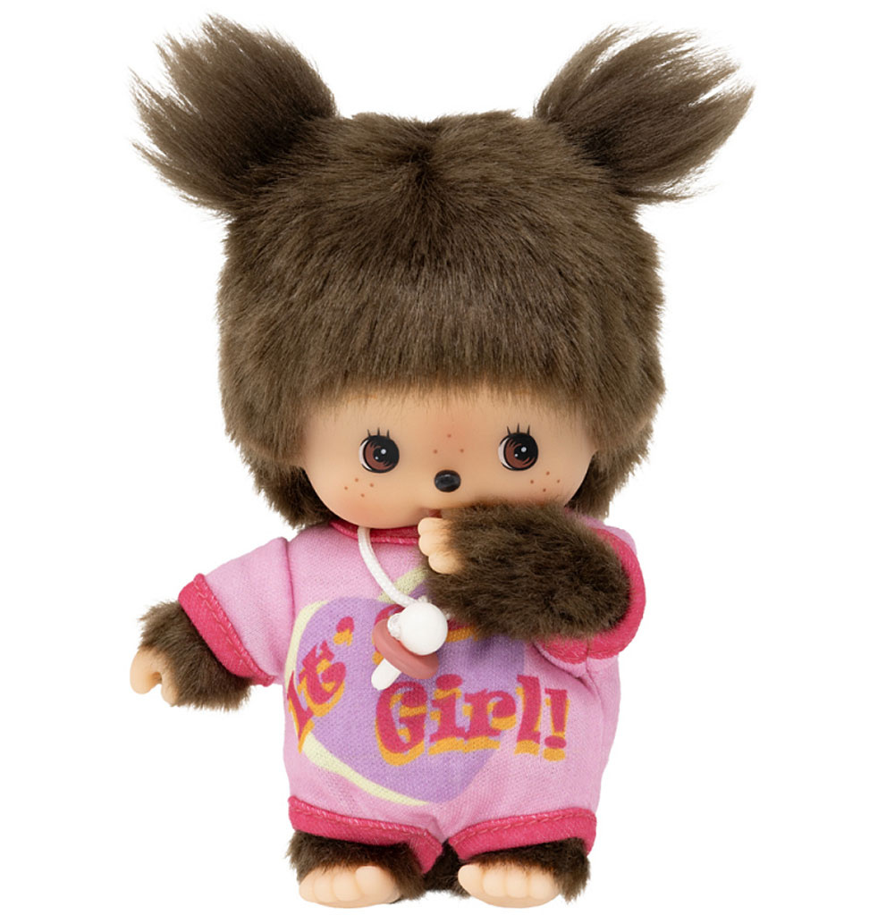 Monchhichi Monchhichi 'bebichhichi' girl with romper and pacifier