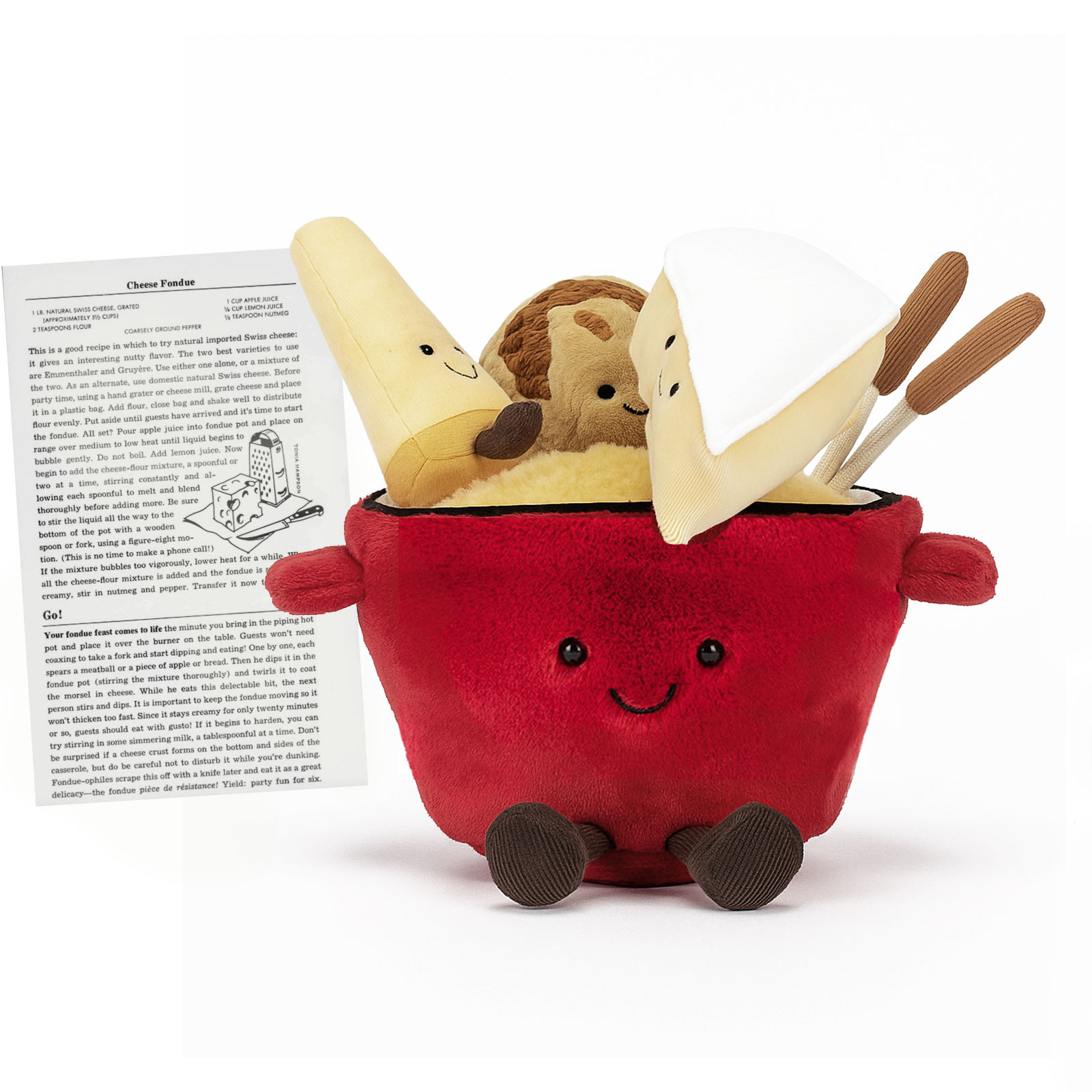 Jellycat knuffels Jellycat Amuseables cheese fondue
