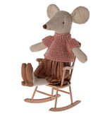 Maileg Maileg rocking chair for mice / dark powder