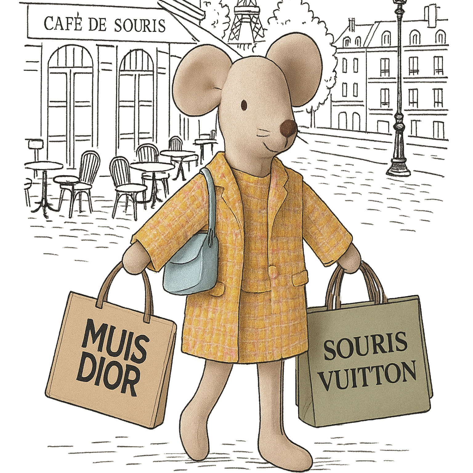 Maileg Maileg Kleidungsset Mutter Maus / Anzug mit Tasche