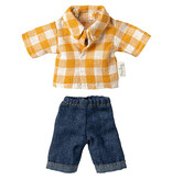 Maileg Maileg kledingset voor vader muis geruite blouse en jeans