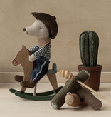 Maileg Maileg little brother cowboy muis op hobbelpaard