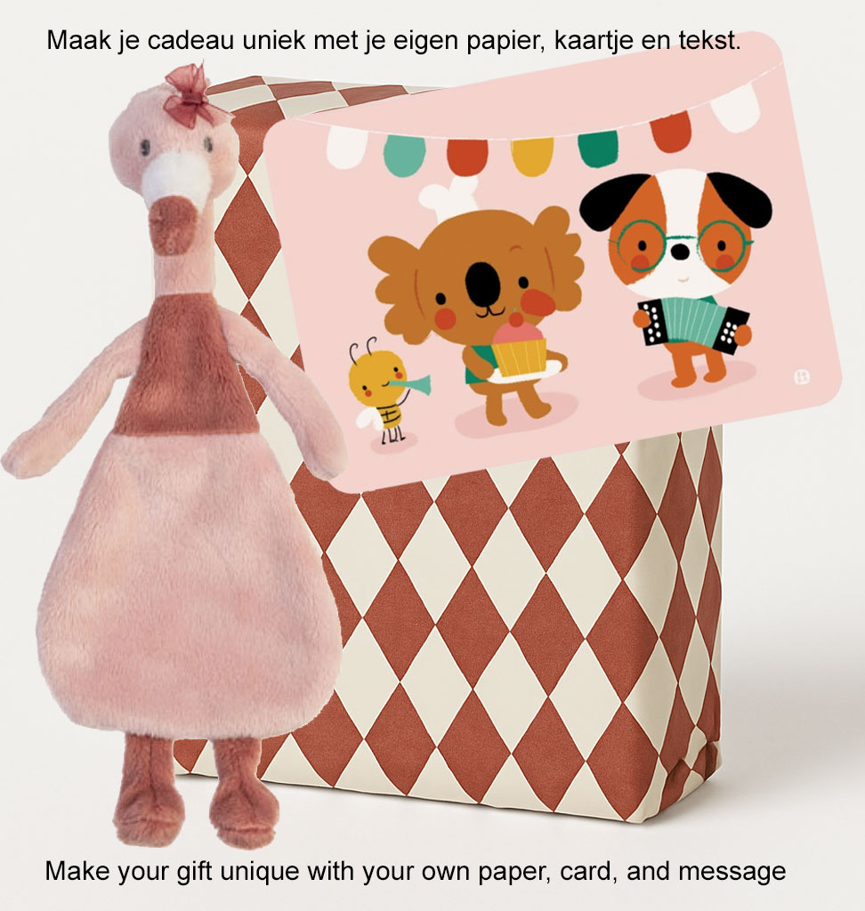 Happy Horse Happy Horse knuffeldoekje flamingo Fiddle 21 cm