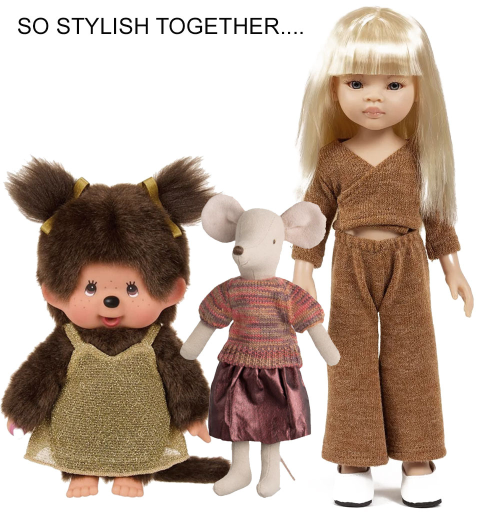 Minikane  Minikane Amigas poppen kledingset Ensemble cache-coeur en tricot angora caramel