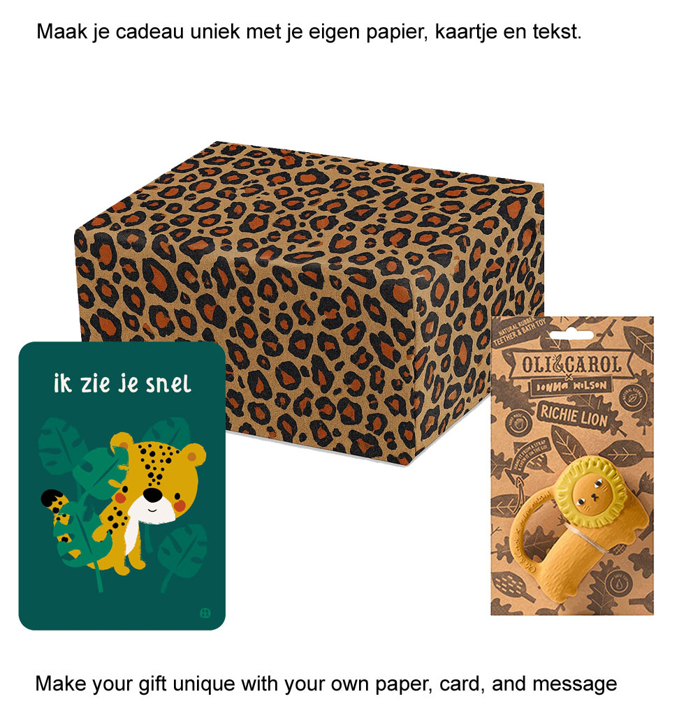 Cadeaupapier luipaard kraft