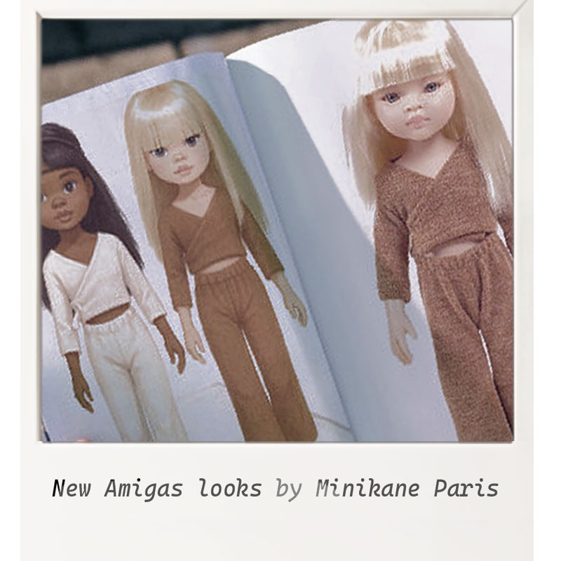 Minikane  Minikane Amigas poppen kledingset Ensemble cache-coeur en tricot angora beige clair