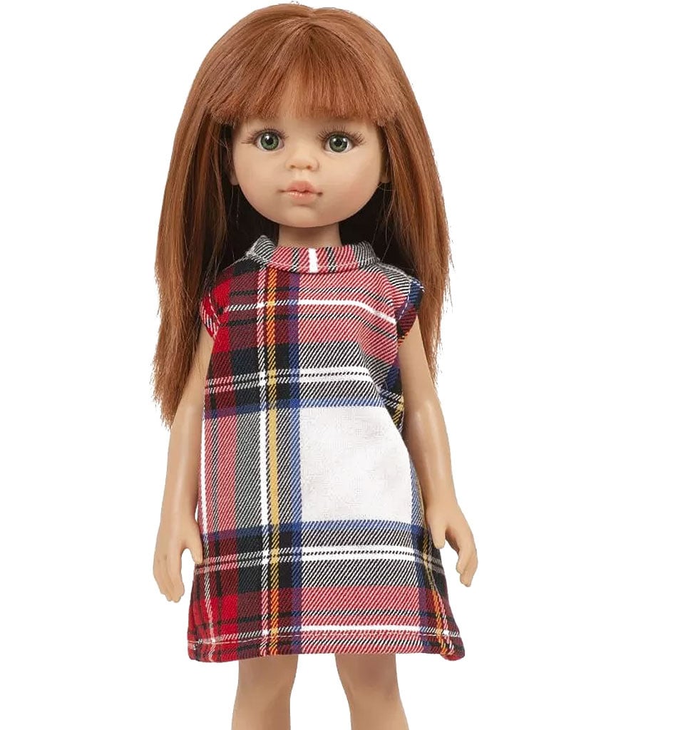 Minikane  Minikane Amigas / jurk IVA à carreaux Tartan écru